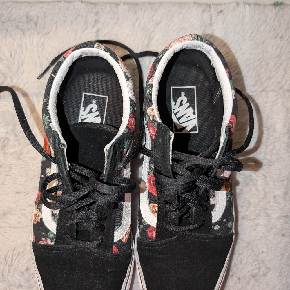 Floral Vans Shoes Size 8 - Picture 3 of 4